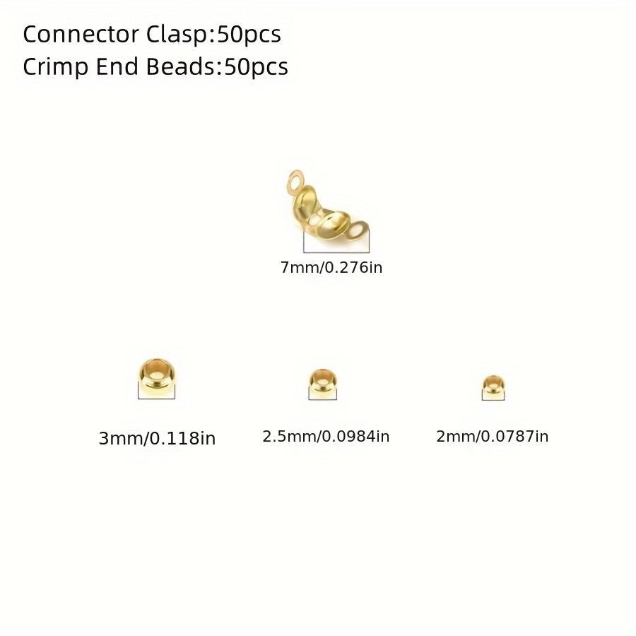 100pcs/lot Connector Clasp Crimp End Beads Findings Kit DIY Bracelet Necklace Jewelry Making Supplies