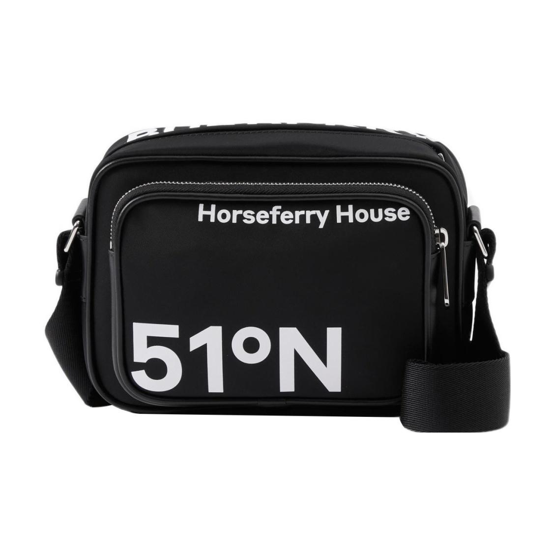 

Burberry Coordinates Brand White Printed Adjustable Shoulder Strap Zipper Closure Leather Messenger Bag Regular Men s Black One Size-Basic Set (Bag+Dust Bag) чорний