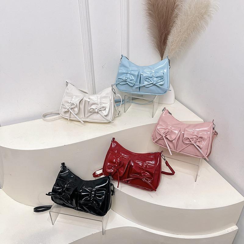 New Fashion Trend Ballet Bow Pleated Design Underarm Bag High-end Texture Versatile Shoulder Messenger Bag