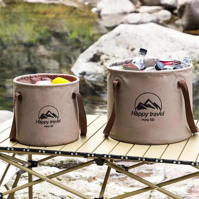 Folding Camping Cube Water Bucket Foldable Collapsible Bucket Camp Supplies For Tourism Car Wash Fishing Car Camping Accessories for Home