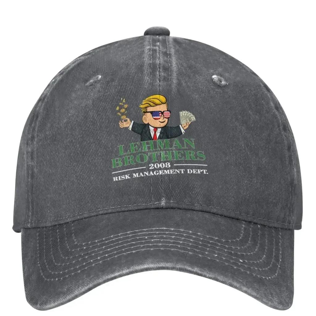 Lehman Brothers Denim Baseball Cap Risk Management Department 2008 Employee Outdoor Trucker Hat Summer Men Retro Baseball Caps