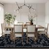 Black and White Area Carpet Living Room Bedroom Dining Table Home Office Mat Aztec Tribal Moroccan Non-Slip Large Washable Rug