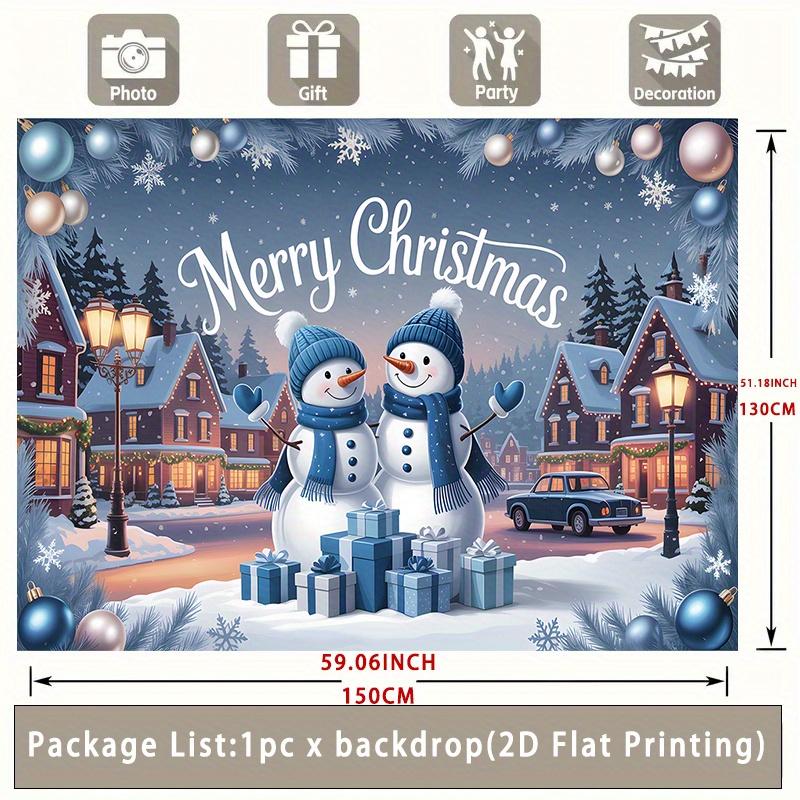 Party Backdrop Flat Snowman Tree Winter Holiday Serves Photos Event Backdrop Decoration Party Decor