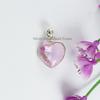 Pink Quartz Heart Shape Pendant, Handmade 925 Sterling Silver Pendant, Pink Gemstone Pendants, Mini Promise Pendant, Gift for Her