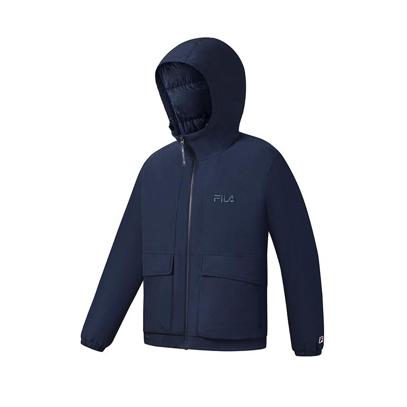 

Fila Tennis Fashion Trendy Minimalist Casual Retro Sports Warm Comfortable Loose Hooded Down Jacket Men Jacket Sky-Blue A11M543905FBU