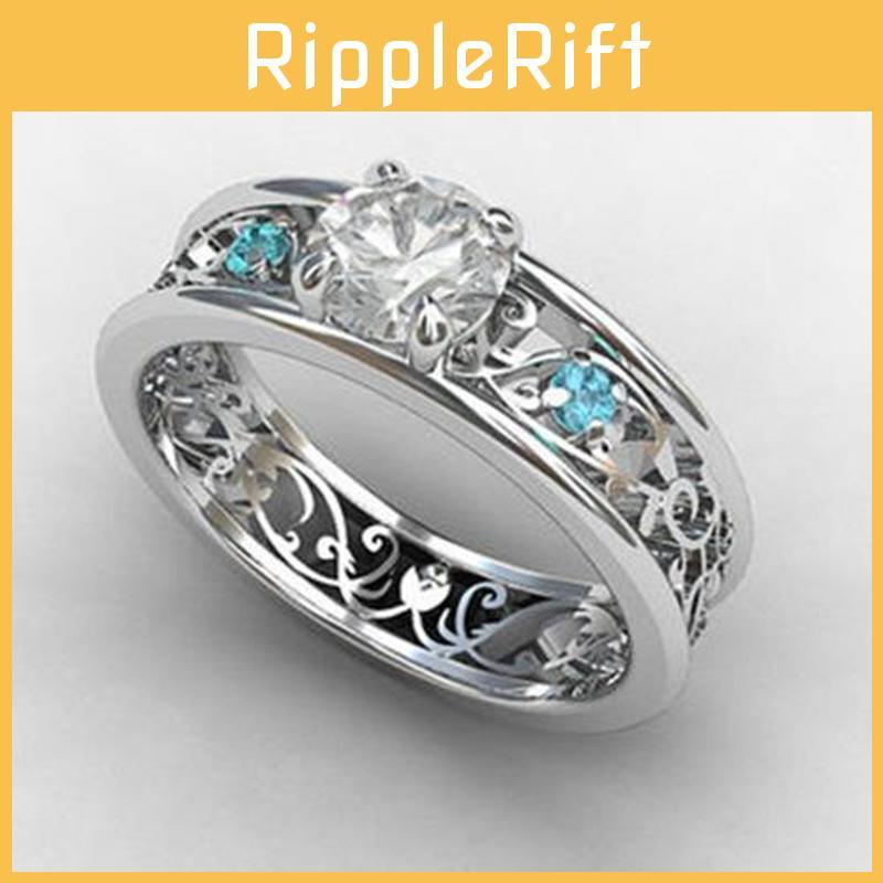 Inlaid Rings Sapphire Women Jewelry Decoration Fashion Gifts Design Elegant