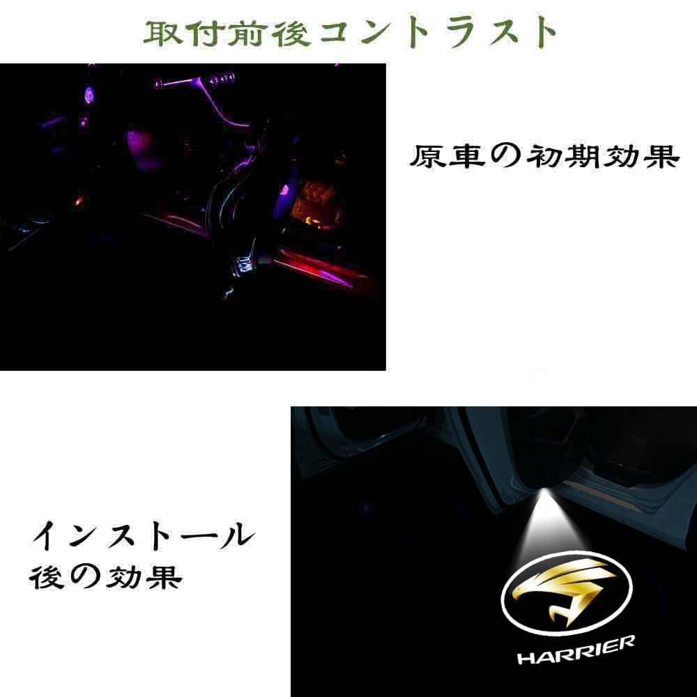 Ltsplay Harrier 04 Door Welcome Lights with HD Logo Adjustable Set of Car Courtesy Lamps Projection, Angle, 2,