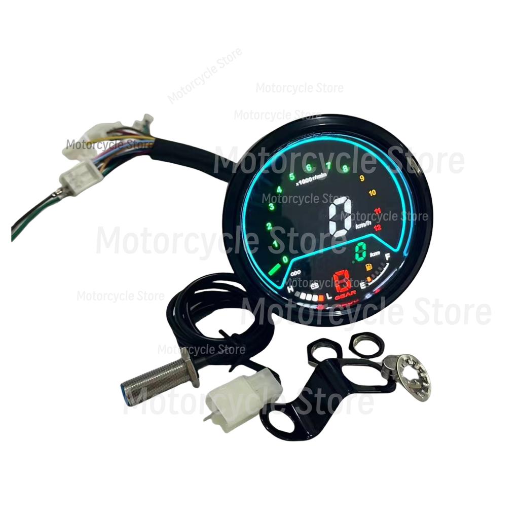 Motorcycle RPM Speed Speedometer Moto Digital Instrument Panel Voltage Meter Oil Level Gauge For Cafe Racer