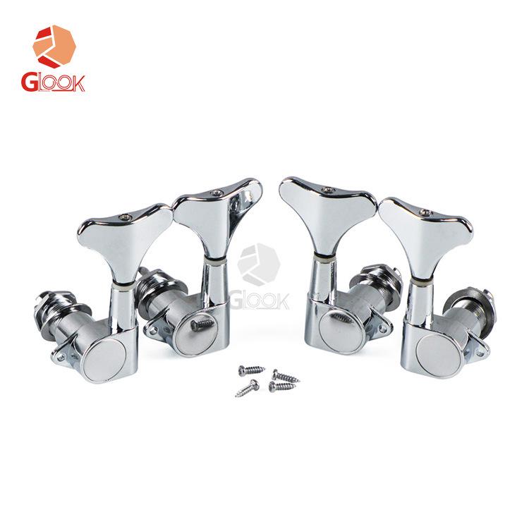 Fully Enclosed Electric Bass String Tuners with String Pegs and Machine Heads
