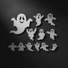 12 Pieces SpecterShaped Wall Decal with Backlit 3D PVC Specter Sticker Indoor Outdoor Halloween