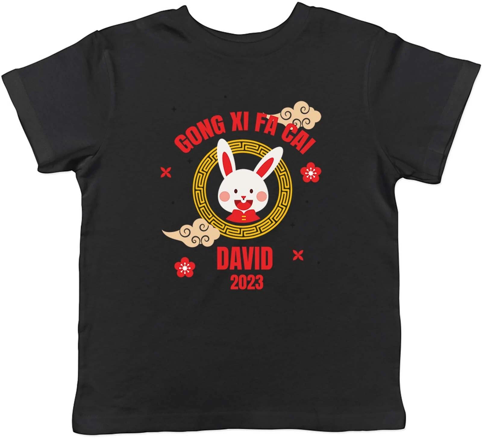 

Personalised Kids T Shirt Chinese New Year 2023 Rabbit Childrens Boys Girls Gift 100