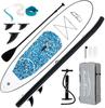 FunWater 10' Allround SUP – Inflatable Set, 6.7kg, Incl. Paddle/pump/backpack, 300kg Load, 15cm Thick, Blue/Black - SUPFW04A