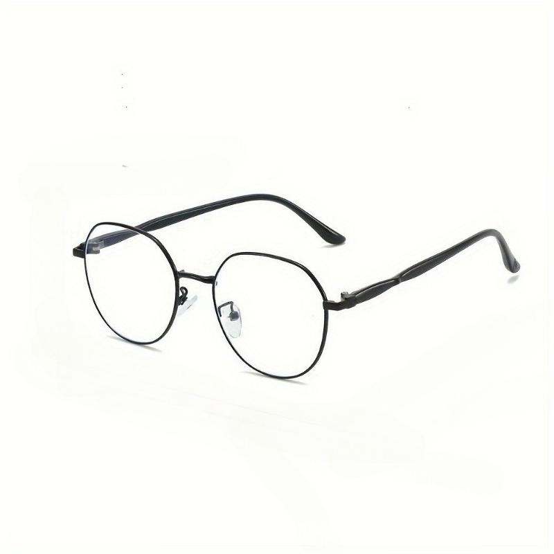 2PCS New Metal Frame Men's and Women's Small Fresh Glasses Artistic Round Metal Frame