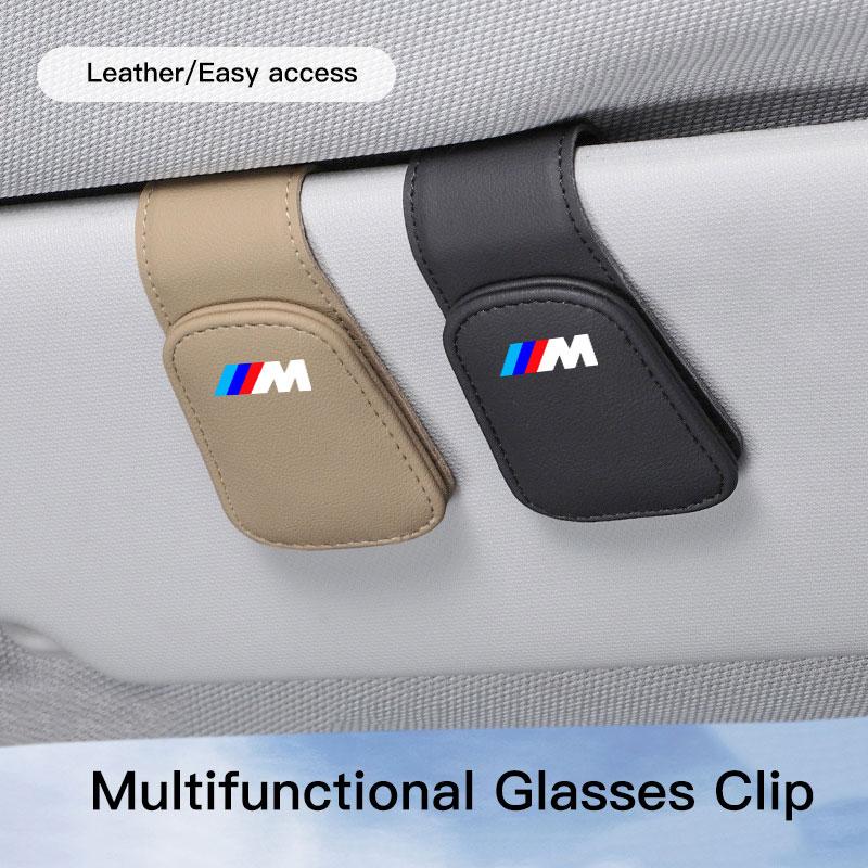 KSMH6 Car Sun Visor Magnetic Leather Sunglasses Clip For BMW M Performance E46 E90 E60 F20 X1 F10 F30 X3 E70 E87 E36 G11 X