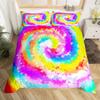 Tie Dye Soft Duvet Cover Quen Psychedelic Spiral Beding Set Boho Rainbow Ink Art Warm Comforter Cover Microfiber Tripy Exotic Bed Linen Set