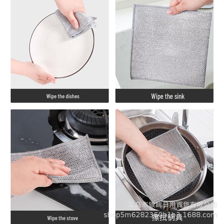 Stainless Steel Wire Dishcloth for Stovetop and Pot Cleaning