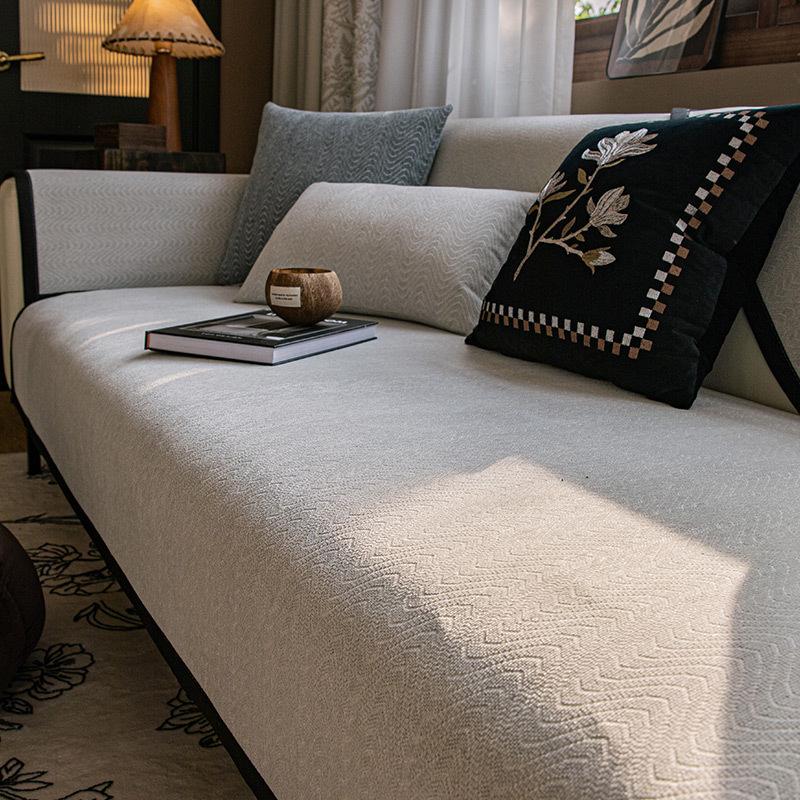 French Retro Sofa Cushion Universal In All Seasons  New Non-Slip Seat Cushion Advanced Sense Straight Row Sofa Seat Cushion Cover Cloth