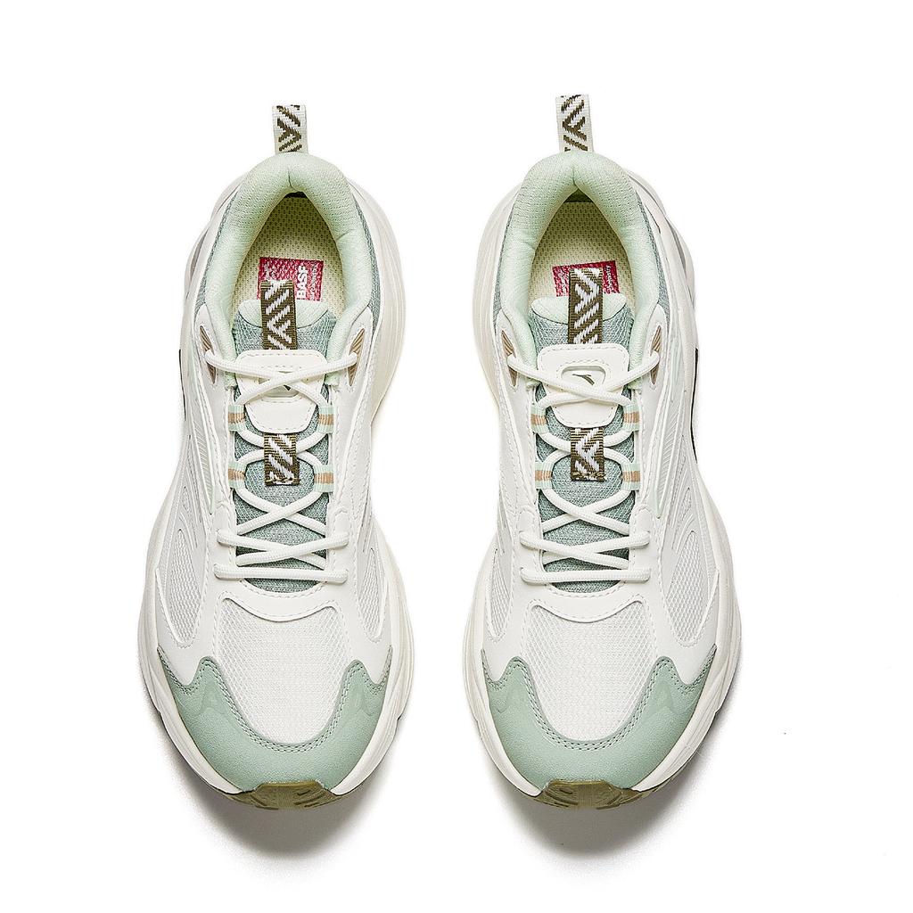 Anta Cushioning, Wear Resistant Casual Shoes Women's Ivory White/Ice Blue Green/Forest Green 922618802-3