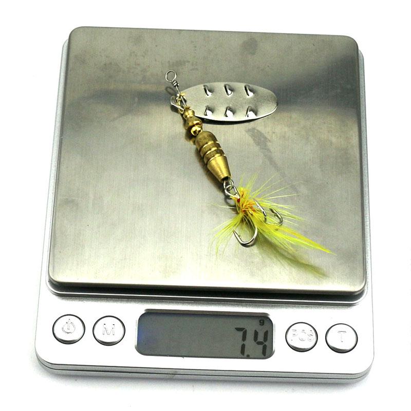 5Pc HENGJIA 0.26oz/2.6'' Fishing Spinner Spoon Metal Lure Pike Bass Trout Bait Fishing Tackle Hook
