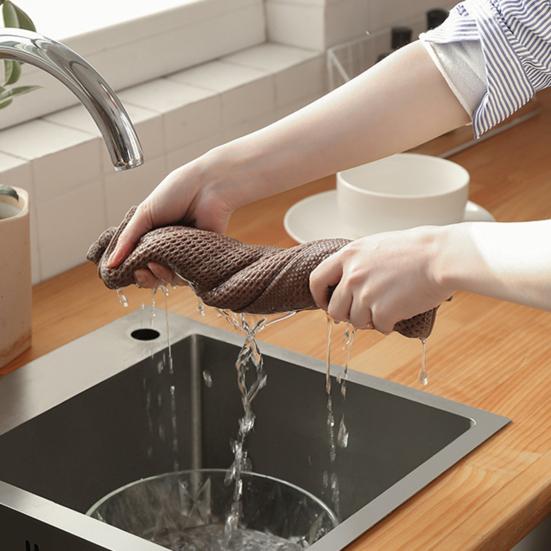 Haushaltsgeschirrtücher, doppelseitiges Waben-Frottee, verformt sich nicht leicht, Reinigungswerkzeuge, weiche Textur, Geschirrtuch für die Küche