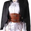 Leather Corset Belt Solid Color Wide Waist Corset Gothic Lace Cummerbunds  Outfits