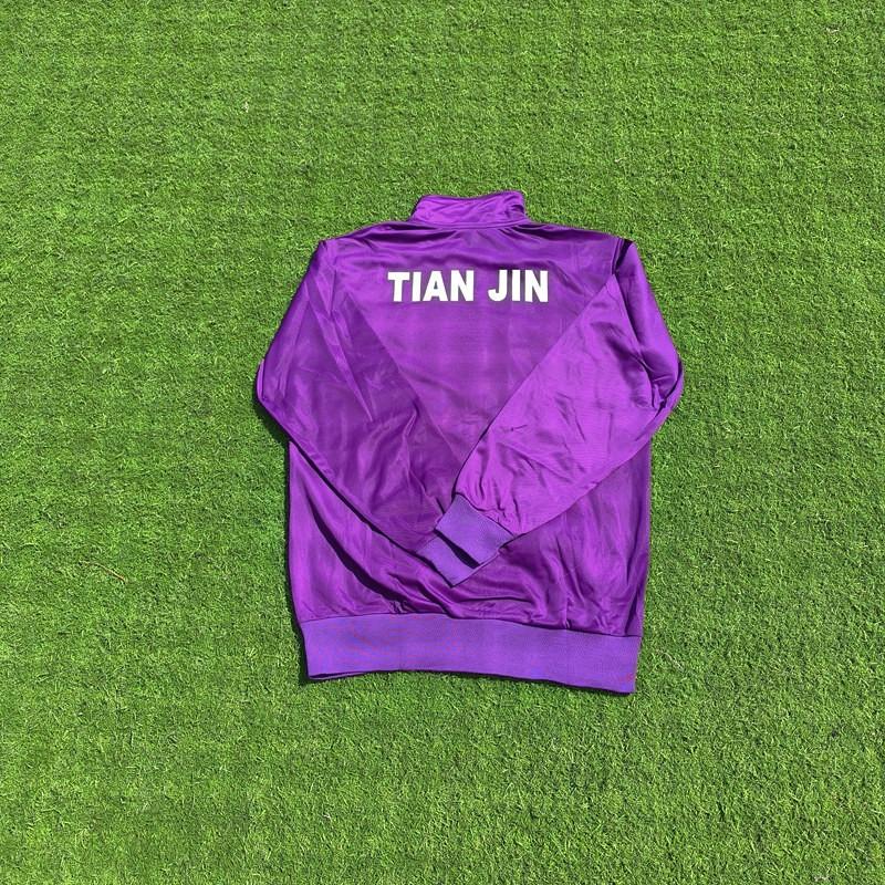 Long Sleeve Soccer Jacket Tianjin Jinmen Tiger Fans Training Top Stand Collar Embroidery Moisture Wicking Sports Fitness