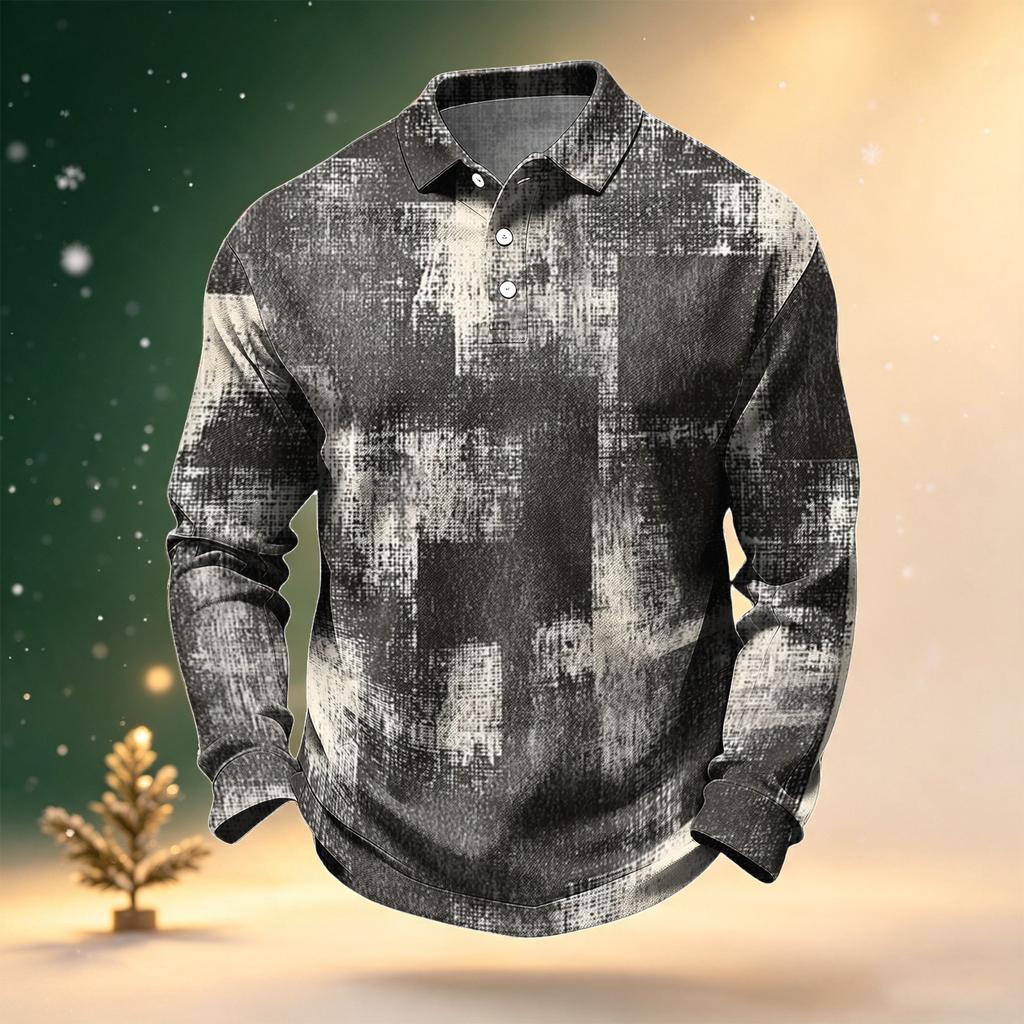 Men's Casual Quick Dry Mesh Long Sleeve Golf Shirt for Outdoor Golfing