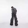Men's Retro Washed Distressed Wide-Leg Jeans