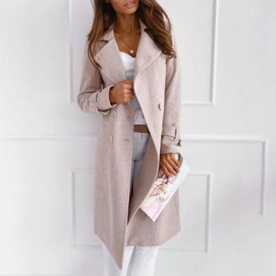 Warm Winter Women Woolen Trench Coat Thick Cashmere Overcoat Long Full Sleeve Outwear Cardigan Jacket