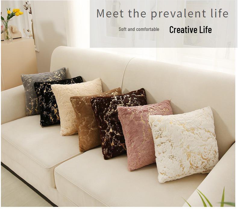 Plush Hot-Stamping Pillowcase - Sofa Cushion & Bedside Back Support