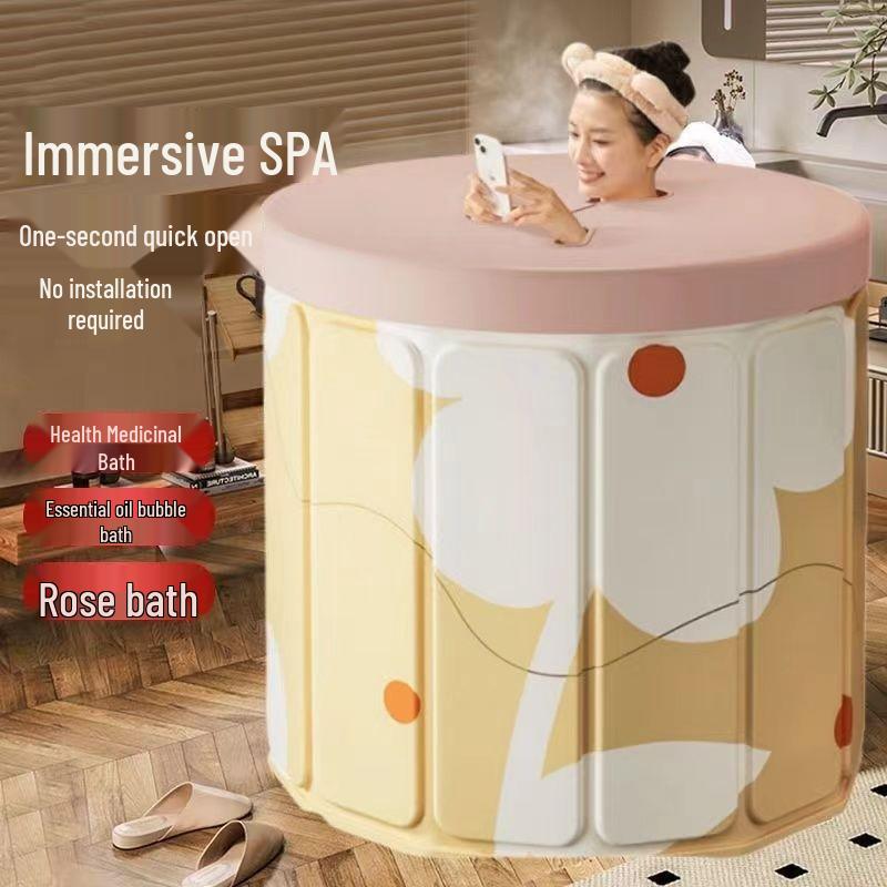 Collapsible Full-Body Bathtub for Adults and Children, Ideal for Bathing, Soaking, and Swimming.