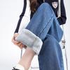 Spring and Autumn New Casual Adjustable Wide Leg Jeans Women's High Waist Skinny Straight Floor Mopping Jeans