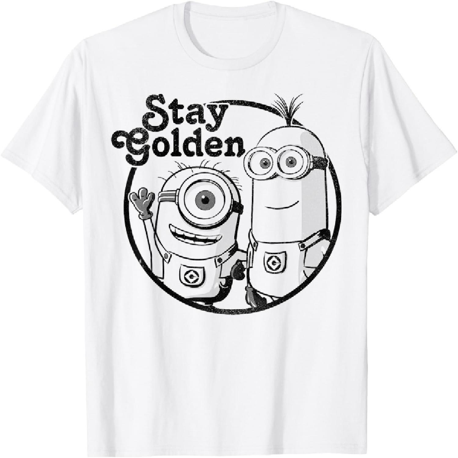 Гадкий Я Миньоны Оставайся Золотым Графическая Футболка Футболка XXXXXL белый