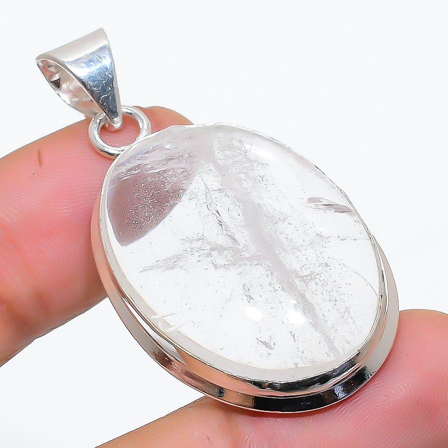 

White Topaz Gemstone 925 Solid Sterling Silver Jewelry Pendant 1.81 SU-10252