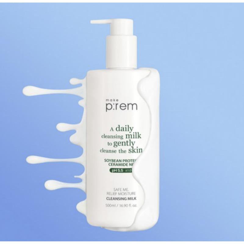 Makeprem Safe Me Relief Moisture Cleansing Milk Special Set 500ml (+Foam Cleanser 40ml × 2) 1 Set
