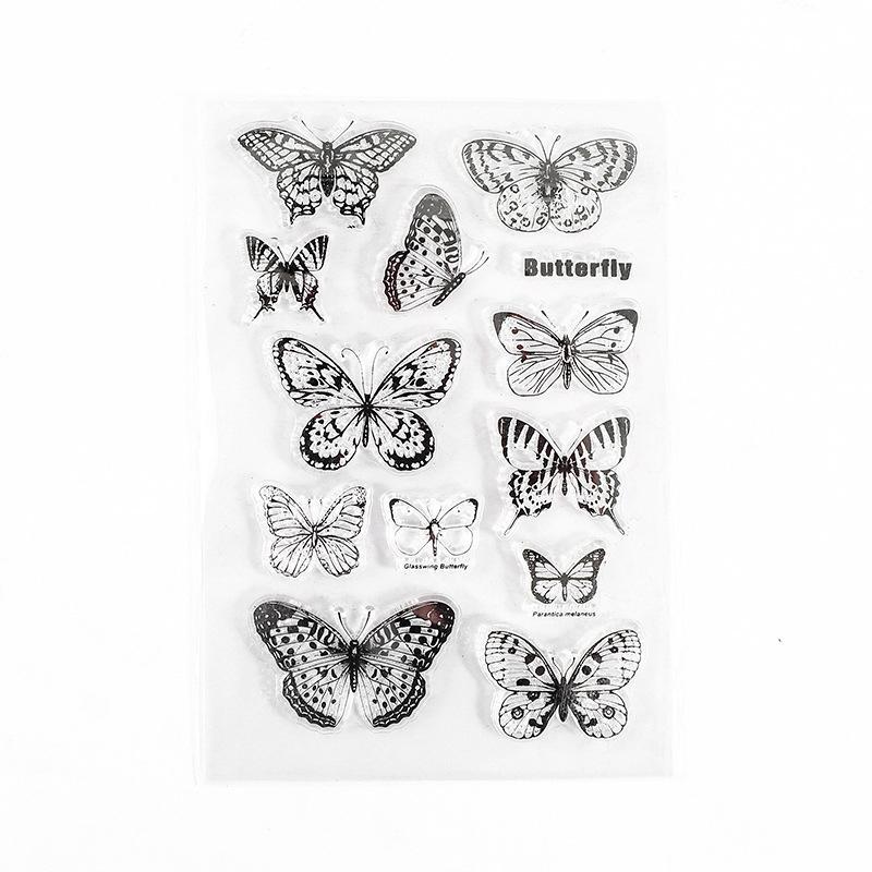 Vintage Clear Silicone Stamps, Letters Numbers Plants Landscape Postmark, Journal Diary Collage Decor Stamps