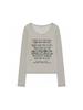 New Style American Spicy Girl Letter Print Sheer Long Sleeve T-shirt