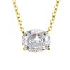 Mujing Luxury Radiant Oval White Diamond Necklace for Women
