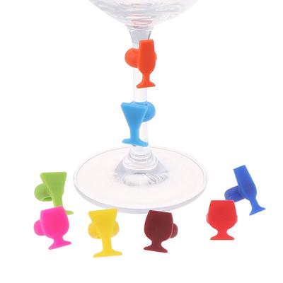 8Pcs Silicone Wine Glass Shape Wine Glass Marker Drinking Cup Identifier