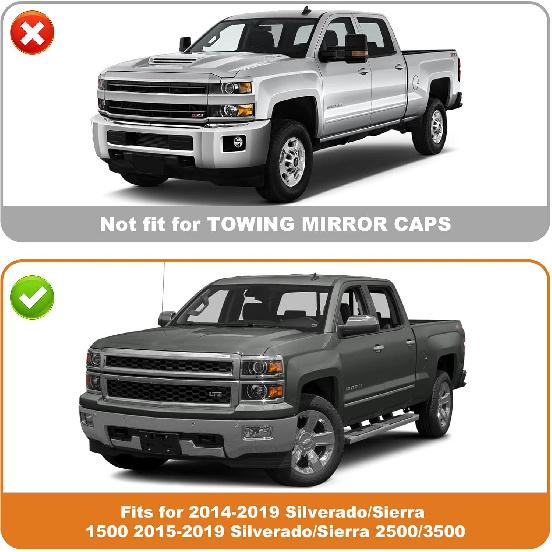 

Глянцево-черный корпус крышки бокового зеркала, совместимый с Chevrolet Silverado 1500 2014-2019, прямая замена