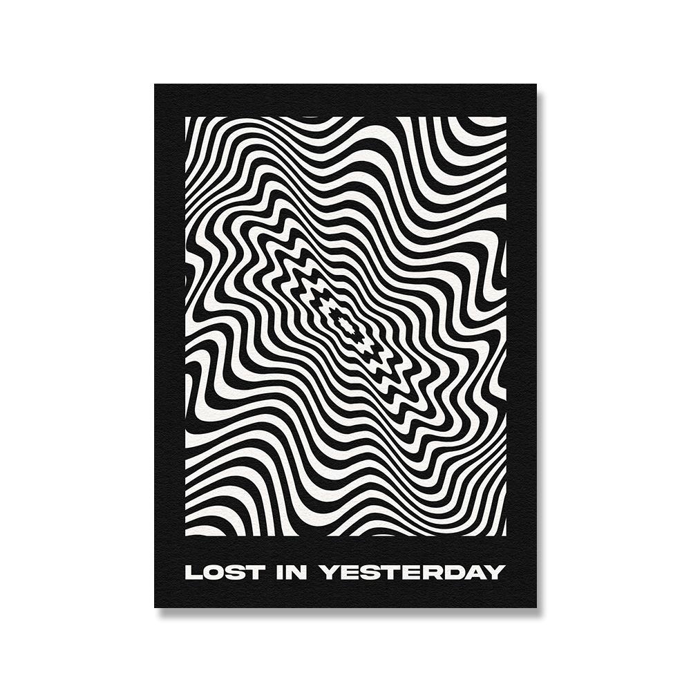 

Прирученная Импала с абстрактным цветным принтом «Потерянные во вчерашнем дне» с цитатой, музыкальный постер, настенная художественная картина, эстетическая картина на холсте, спальня 21x30cm No Framed