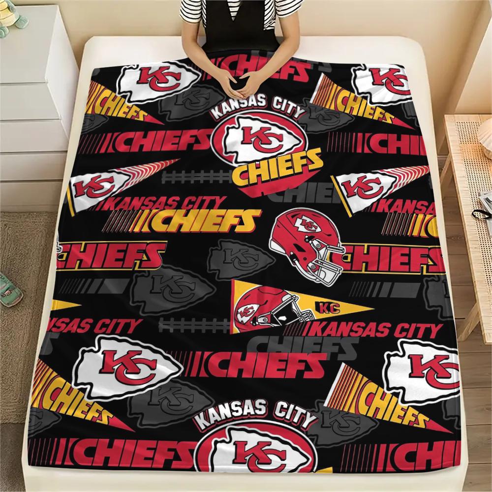 1Pc Kansas City Print Flannel Blanket, High Quality Comfortable for All Seasons, Home Decor, Warmth and Comfort, Perfect for Gifts