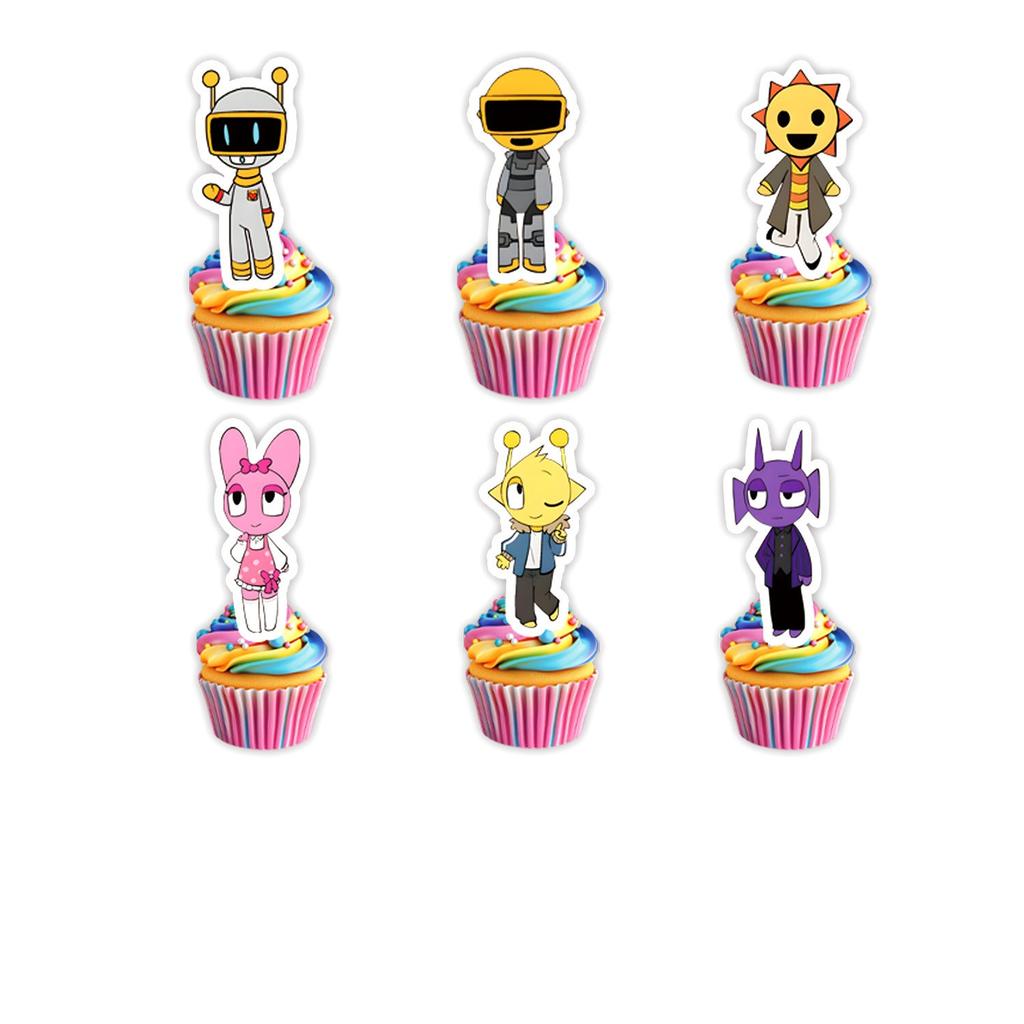 Tag Theme Birthday Party Decoration Game Flag Cake Insert Spiral Arrangement