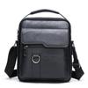 New men's shoulder bag business casual vertical messenger bag PU soft leather handbag small square bag travel backpack