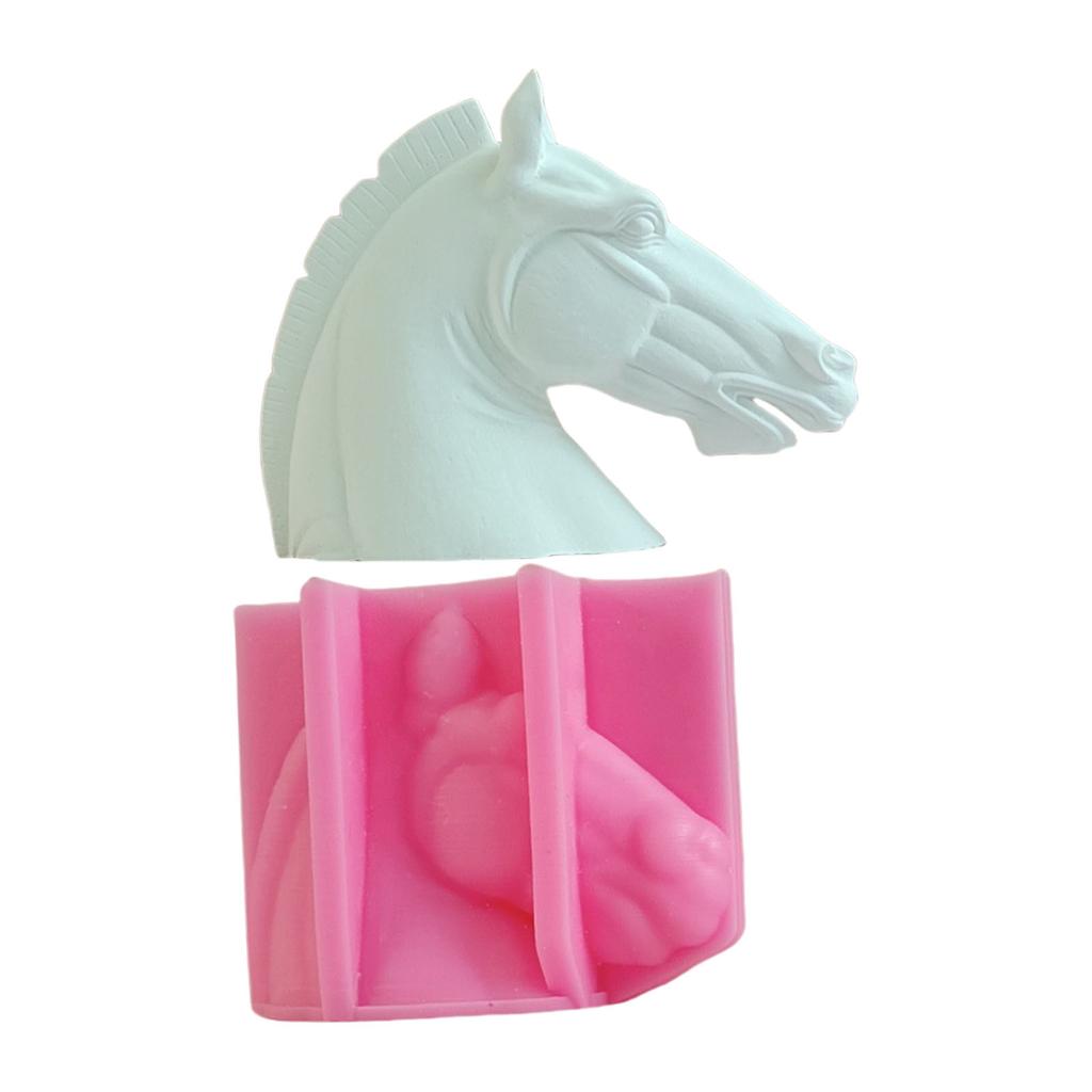 Silicone Mold for Horse Head Sculpture Home Decoration Gypsum Plaster Cement Desktop Ornament Mould Jewelry Making Tool