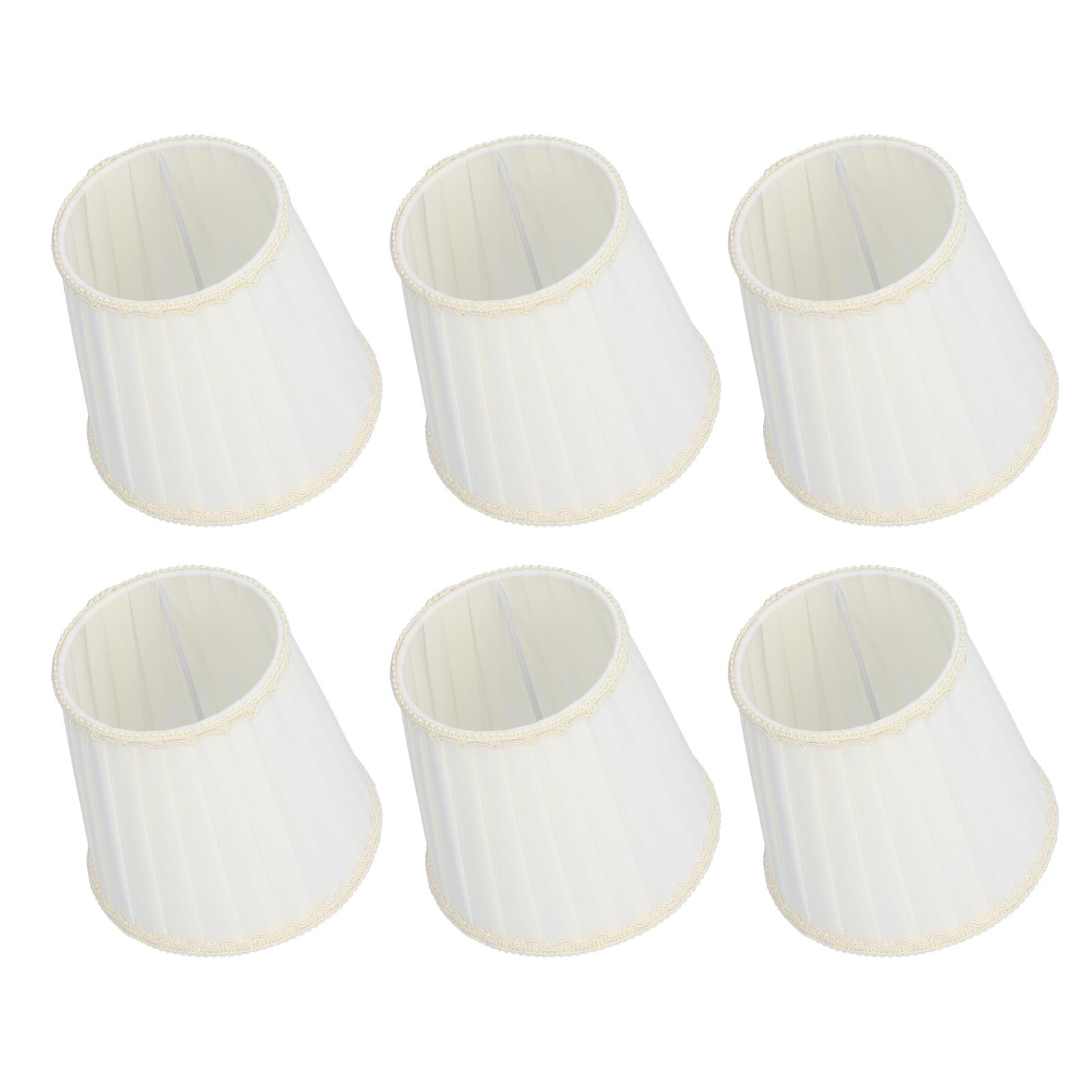 

6Pcs Fabric Lamp Shade E14 Chandelier Clip On Lamp Shade for Home Living Room Bedroom