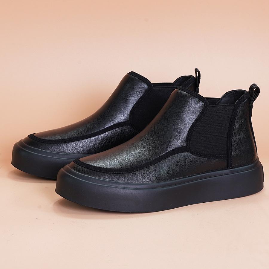 

Мужские зимние хлопковые ботинки Мартин, бархатные зимние ботинки, высокие мужские ботинки, кожаные трендовые ботинки на платформе, короткие челси 44