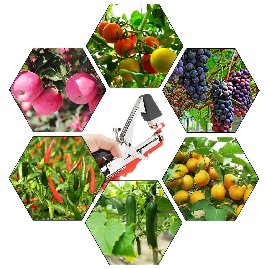 Upgraded Lightweight Tomato Tape Plant Tying Machine for Garden Vegetable Grape Cucumber Pepper with Tape Staple Fruit Twine Tool