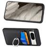 For Google Pixel 8 Case PU Leather Coated PC+TPU Phone Cover with Ring Holder Card Slots