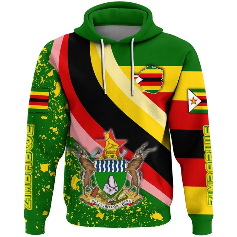 

Newest 2025 Zimbabwe Emblem Graphic Hoodies Loose Unisex Oversized Hooded Sweatshirts Spring Casual Streetwear Tops Pullovers 5XL